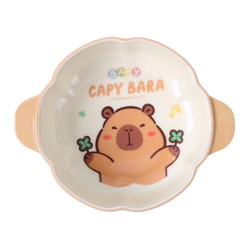 五和卡皮巴拉双色双耳碗